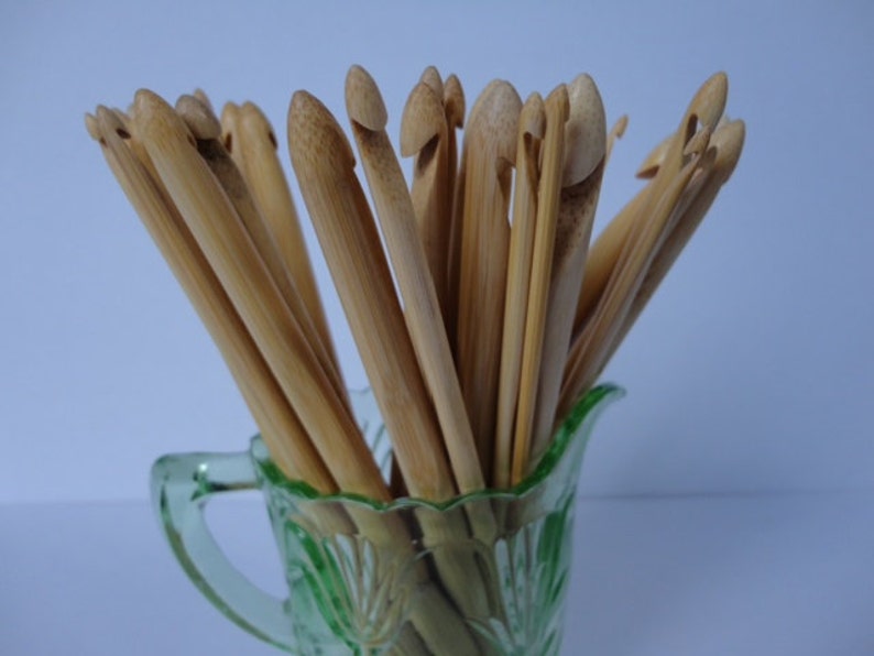 Bamboo Crochet Hooks in various sizes from 3mm to 10mm or all 8 image 1