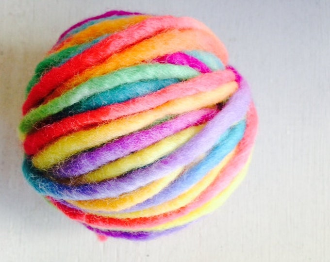 Rainbow Wool Hand Painted Chunky Yarn Slub Hand Painted Rainbow Wool