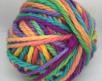Pura lana pintada a mano en colores del arco iris ~ 16 capas