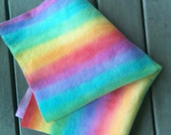 Rainbow Felt - Hand Painted Pure Wool Felt - Rainbow Stripes - Felt - Pure Wool Felt - Doll Making - Steiner Craft - Childrens Craft - Craft