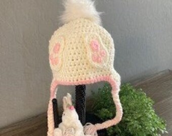 padrão de crochê - Download INSTANT PDF - padrão de crochê de chapéu de coelho - padrão de chapéu de coelho - gorro - padrão de crochê de coelho - padrão de chapéu de animal