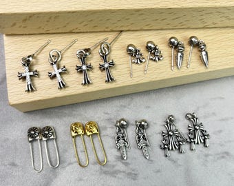 Chrome Hearts Round Cross Silver Earring Stud - SRM
