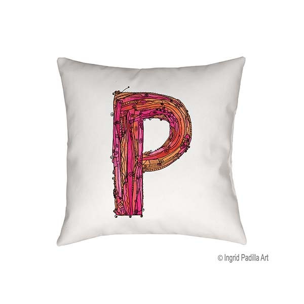 Letter P Pillow Letter P Pillow Pillows Monogram Pillow Throw