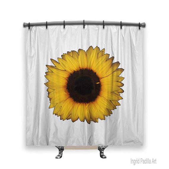Sunflower Shower Curtain Big Flowers Curtains Fabric Fl Fall Decor