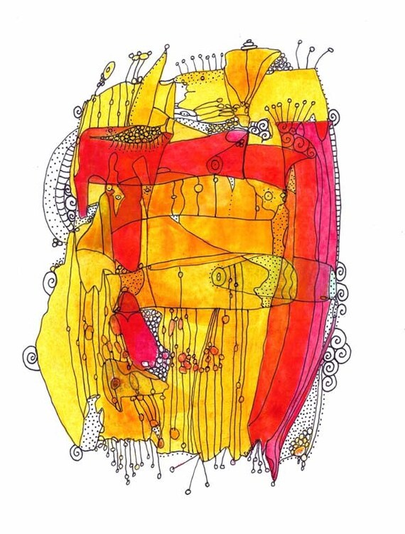 Items similar to Mister Mustard Funky abstract Print on Etsy