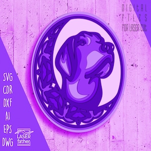 Golden Retriever DXF, Dog Multilayer SVG, Laser Cutting Templates, Cricut Project, Pet Digital Download, Wood Ornament, Craft Machine Files
