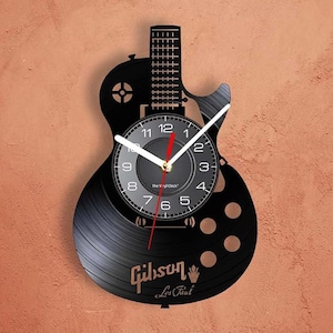 Electric Guitar Xmas Gifts, Vinyl Record Clock, Boys Bedroom Wall Art, Musician Wall Art, Music Room Decorations, Gift For Brother