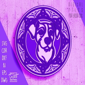 Jack Russell Terrier SVG, Pet Laser Cut Files, Layered Papercut, Instant Download, Dog Ornament SVG, Craft Machine File, Glowforge Templates