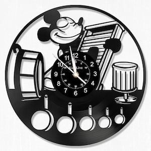 Vintage Disneyland Vinyl Record Clock, Christmas Gift For Daughter, Cartoon Decoration, Baby Girl Room Wall Art, Nursery Home Decor