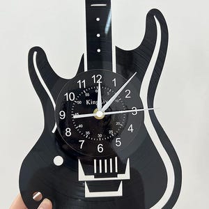 Electric Guitar Vinyl Record Clock, Guitarist Gifts, Music Room Decorations, Kids Playroom Wall Art, Retro Home Decor, Xmas Gift For Men