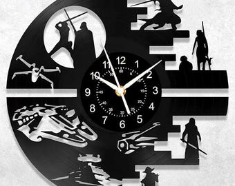 Death Star Vinyl Record Wall Clock, Star Wars Art Decor - Etsy