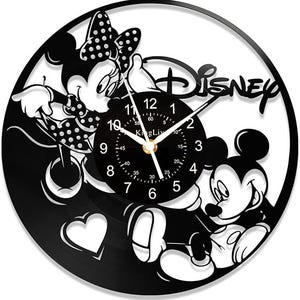Disneyland Mouse Vinyl Record Clock, Christmas Gift For Her, Baby Girl Room Decor, Nursery Wall Art, Home Decorations, Cartoon Lover Gifts