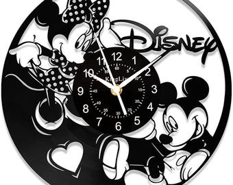 Disneyland Mouse Vinyl Record Clock, Christmas Gift For Her, Baby Girl Room Decor, Nursery Wall Art, Home Decorations, Cartoon Lover Gifts