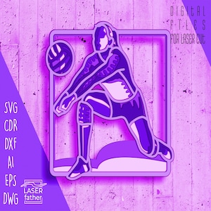 Handball SVG für Cricut, Multilayer Mandala, Laserschnittdateien, Sporthandwerk, Papierkunst, DXF Vorlage, digitaler Download