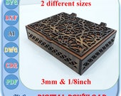 Laser Cut Gift Box with sliding Lock in 2 Different Size, 3mm, 1/8inch Wooden Box  Svg Dxf Ai Cut File