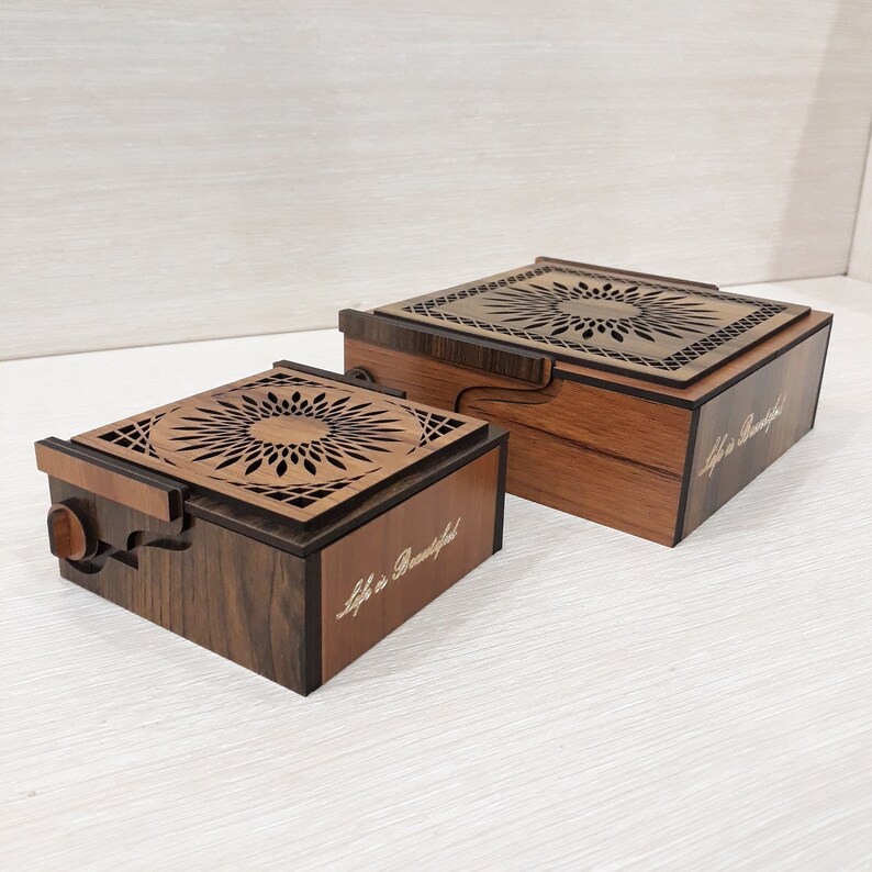 Wooden Gift Box Cut File in 2 Different Size, Laser Cut Jewelry Box ...