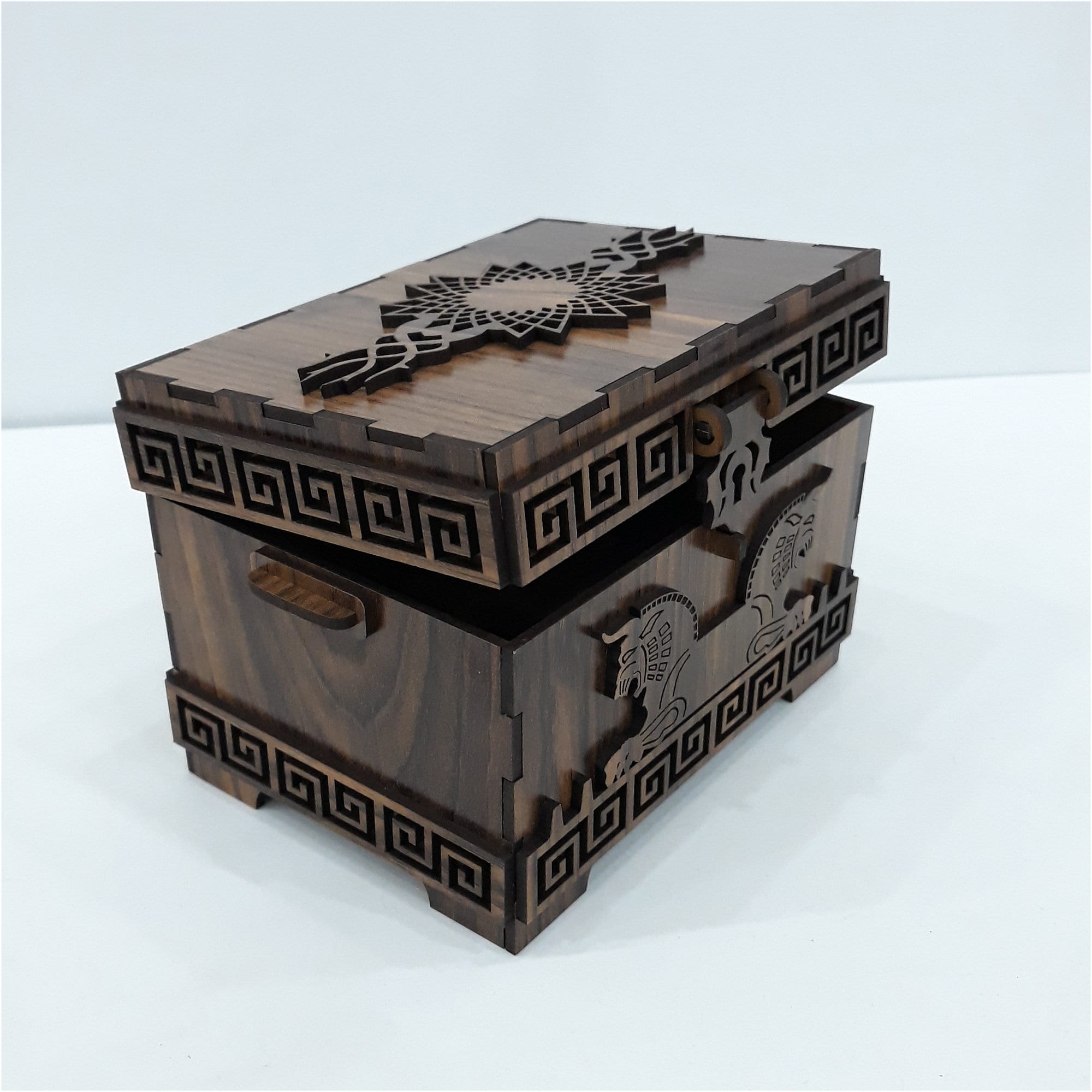Wooden jewelry chest laser cut file 3mm 4mm 1 8inch jewelry box svg