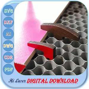 Honeycomb Core Pin Cut File + (Focus Finder Gauge and Pin Size Finder ) SVG, laser Cut Pin Holder, Honeycomb Laser Pin Holder