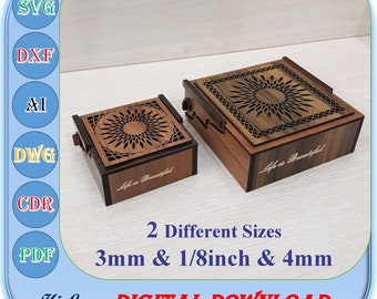 Lima per scatola regalo in legno tagliata in 2 diverse dimensioni, lima per scatola portagioielli tagliata al laser per 3 mm 4 mm 1/8 di pollice, lima per scatola regalo tagliata al laser da 3 mm 4 mm 1/8 di pollice