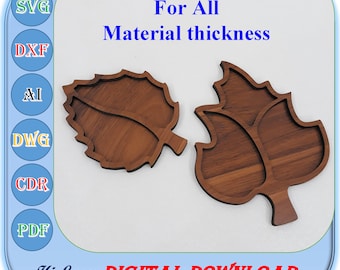 Laser Cut Wooden Fruit Tray Svg Dxf Ai chocolate Serving Tray Template