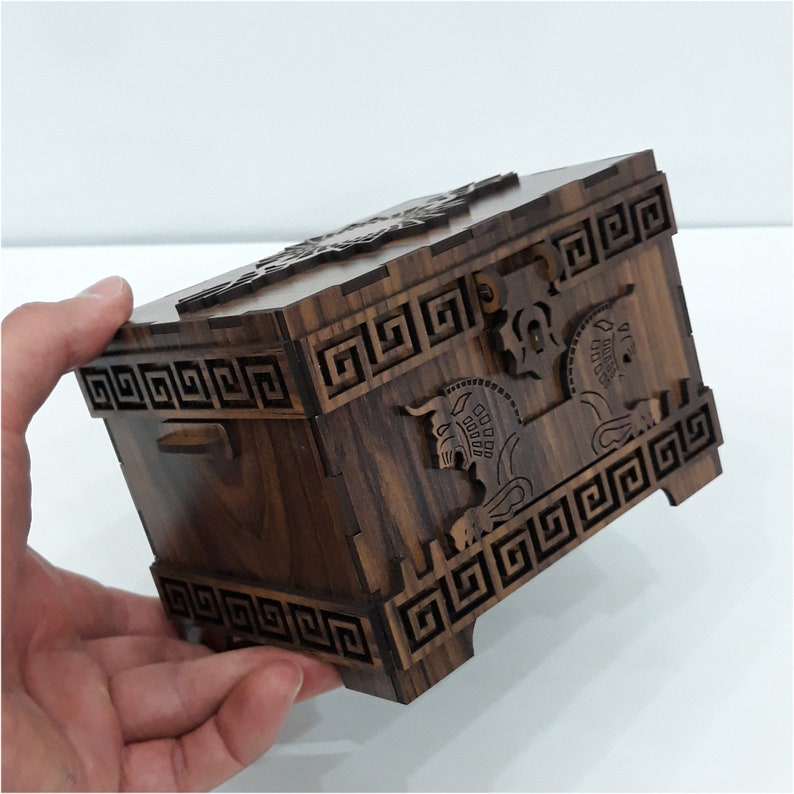 Wooden jewelry chest laser cut file 3mm 4mm 1 8inch jewelry box svg