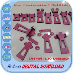 Pernas de moldura de foto cortadas a laser, pernas de madeira cortadas a laser para moldura de foto com 130 design svg dxf ai