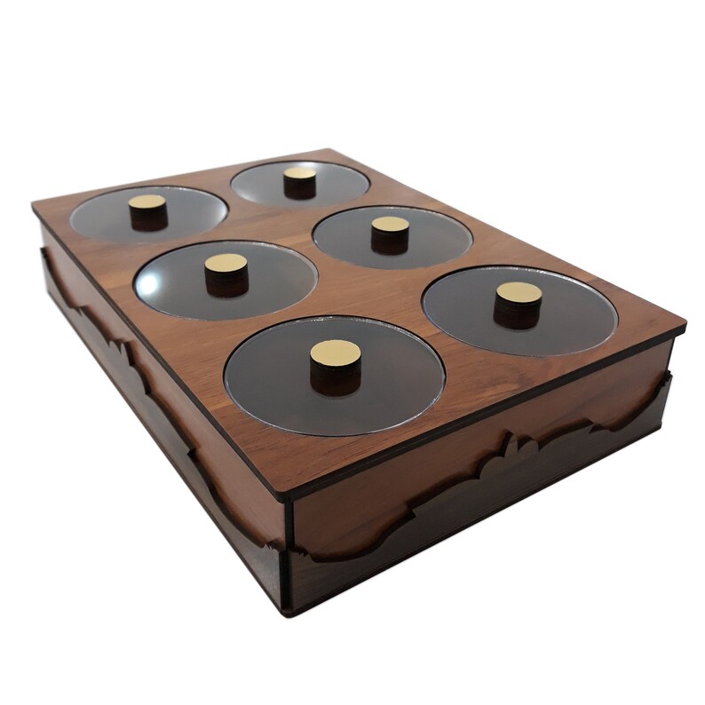 Wooden 6 Compartment Box Laser Cut File, 3mm 1/8inch Wooden Box ...