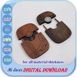 File di taglio Svg Dxf per porta carte regalo, modello porta carte regalo da 3 mm 4 mm 1/8 pollici