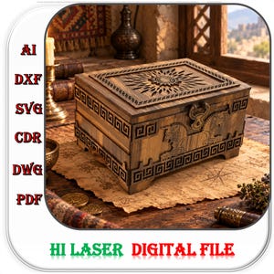 Jewelry Box Svg Dxf Template, 3mm 1/8inch Wooden Jewelry Box 2-Drawer Laser Cutting File, Laser Cut Jewelry Storage
