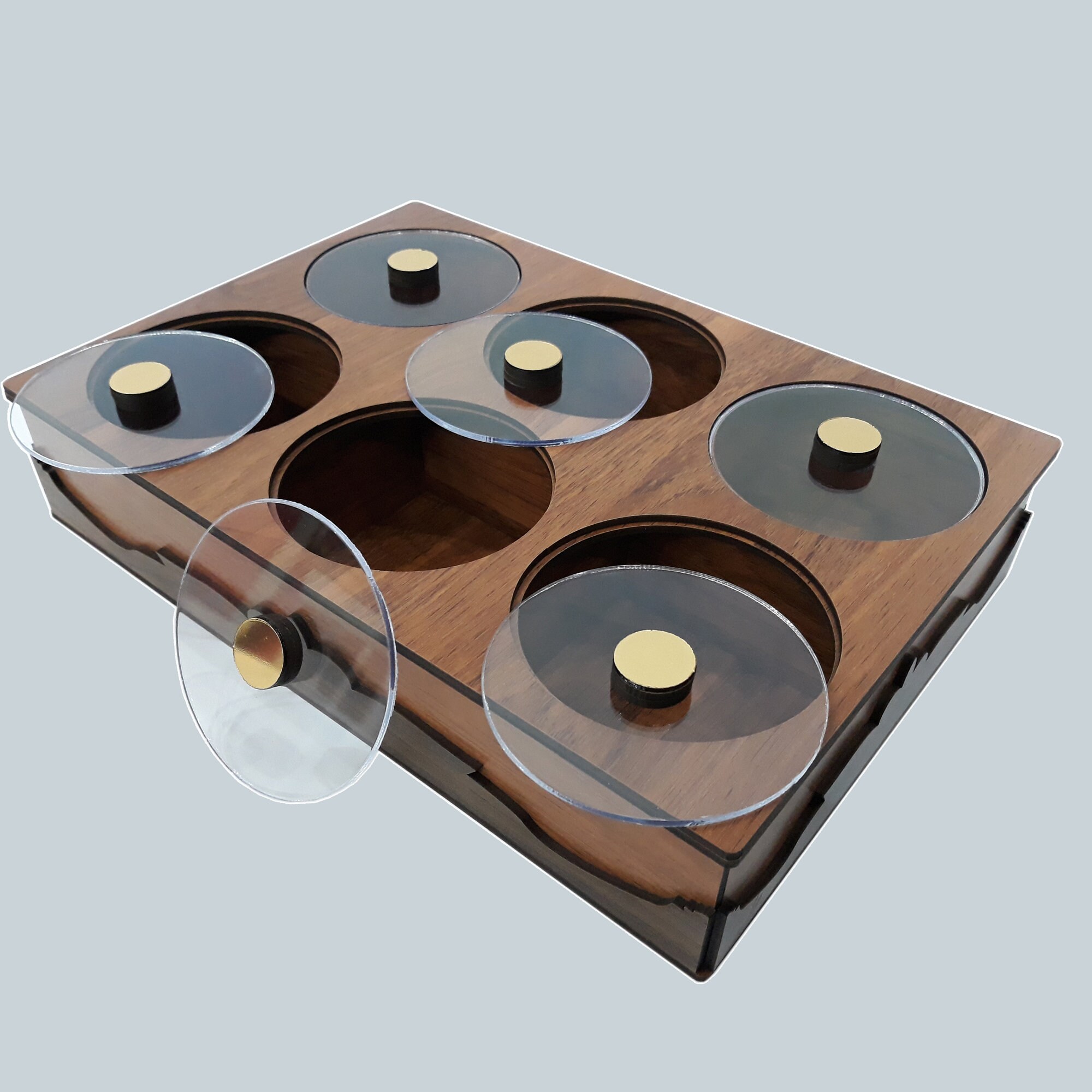 Wooden 6 Compartment Box Laser Cut File, 3mm 1/8inch Wooden Box ...