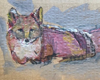 SOLD original fox painting