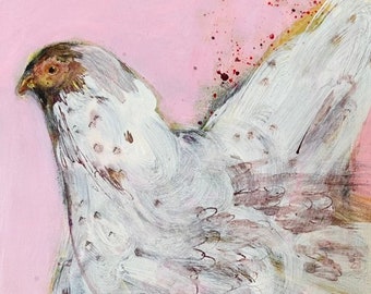original chicken/hen painting