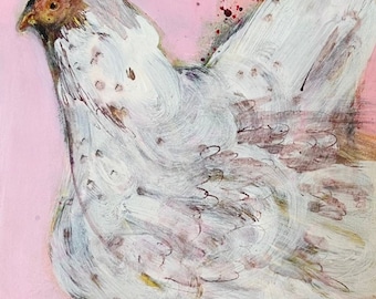 SOLD original chicken/hen painting