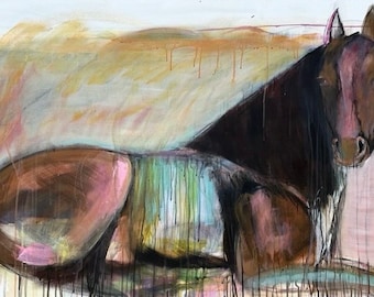 original 30x48 horse painting