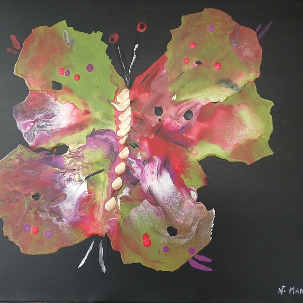 Peinture sur toile acrylique "papillon"