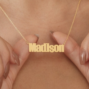 14k Gold Name Necklace: Personalized Sterling Silver Custom Jewelry