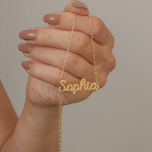 14k Gold Custom Name Necklace, Personalized Name Necklace, Birthday Gift for Her, Valentine's Day Gift, Mother's Day Gift, Gift for Mom