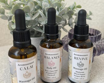 Aromatherapy Massage/Body Oil Blends with Natural Essential Oils