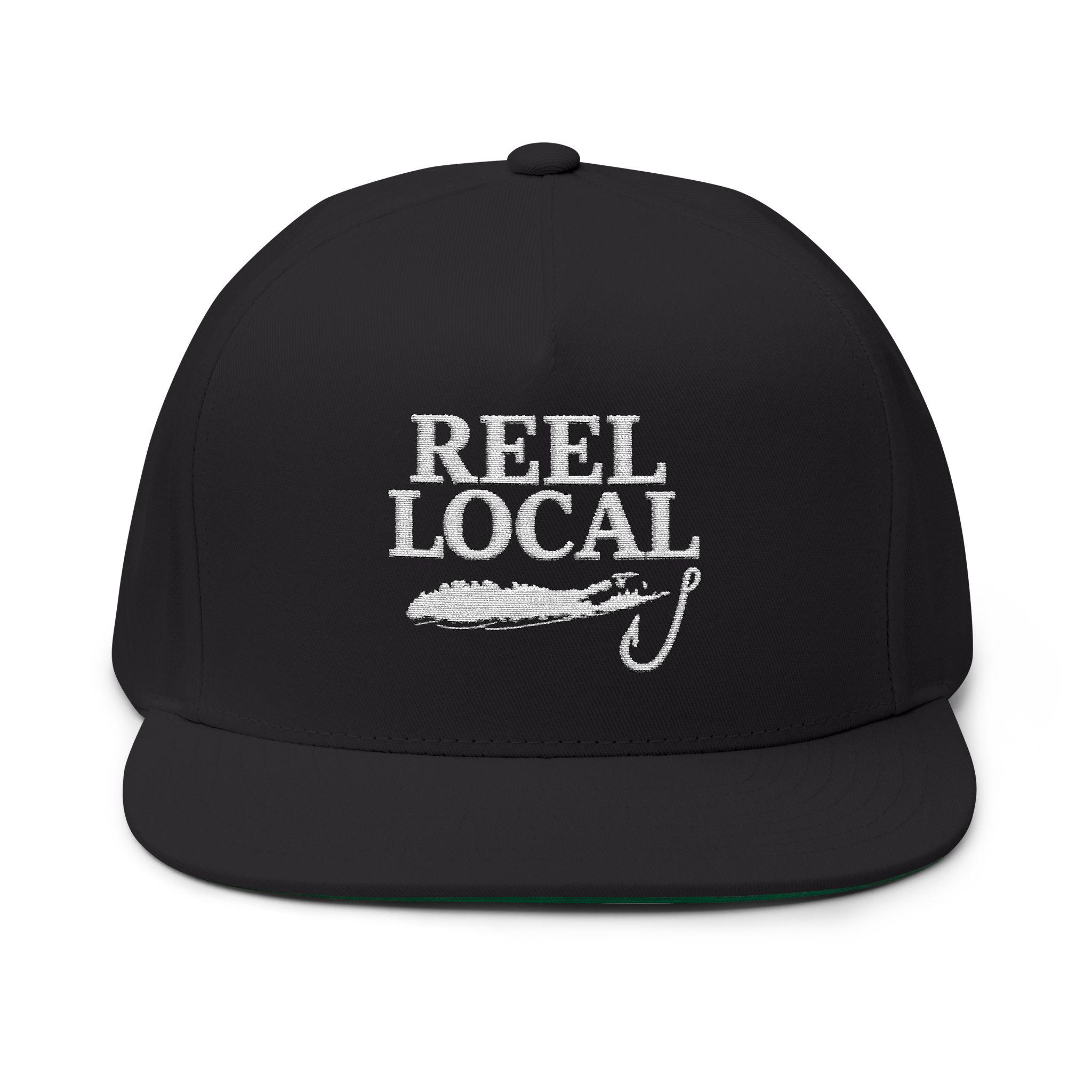 Classic 70s 80s Style Marlin Fishing 5-Panel Strapback Hat – Khaki With Swordfish Graphic, Short Bill