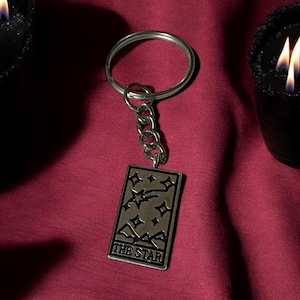 Tarotkaart Zon, maan en ster bedel sleutelhanger sleutelhanger cadeau