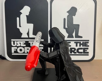 Darth Vader Pen Holder low poly - High-Quality Star Wars Office Accessory, Star Wars Fan Gift