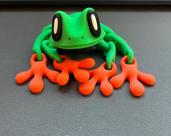 Magnetic Flexi Frog Toy - Adorable Blob Frog Fidget, Articulated, Cute Home Decor, Mini Refrigerator Magnet - Unique Frog Gift