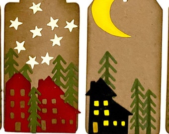 CHRISTMAS House in the Woods Tags or Ornaments
