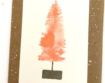 Bottle Brush Christmas Tree Card Set of 2