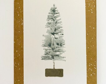 Bottle Brush Christmas Tree Card Set of 2