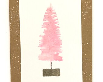 Bottle Brush Christmas Tree Card Set of 3