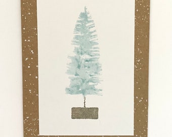 Bottle Brush Christmas Tree Card Set of 3