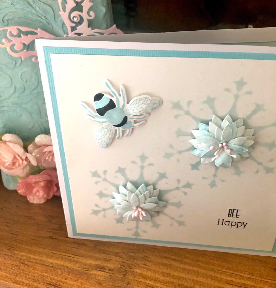 Clearance 3d Bee Happy Designer Greeting Note Card 5.5 Inches Square - Etsy