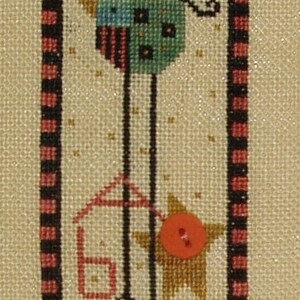 Completed Cross Stitch Ewe and Eye and Friends Pillow image 3