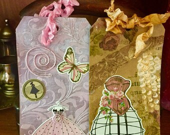 Ladies Fashion Gift Tags Mixed Media Handmade